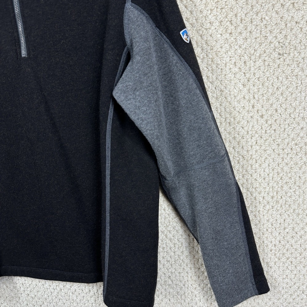 Kuhl Revel 1/4 Zip Mens M Dark Brown Fleece Sweater Performance Lightweight - Picture 12 of 13